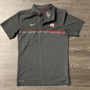 Nike Scarlet and Gray Ohio State Men's Polo Shirt